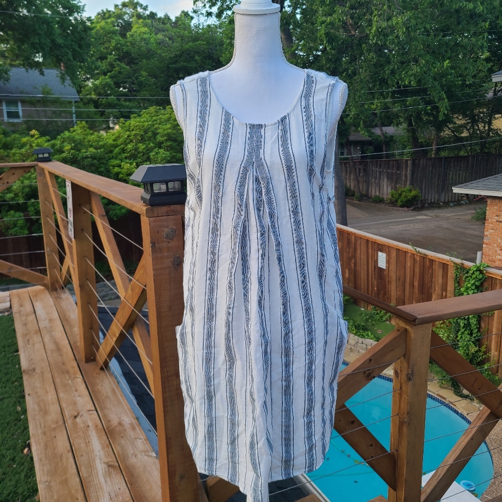 Zara Basic Striped Shift Dress Medium